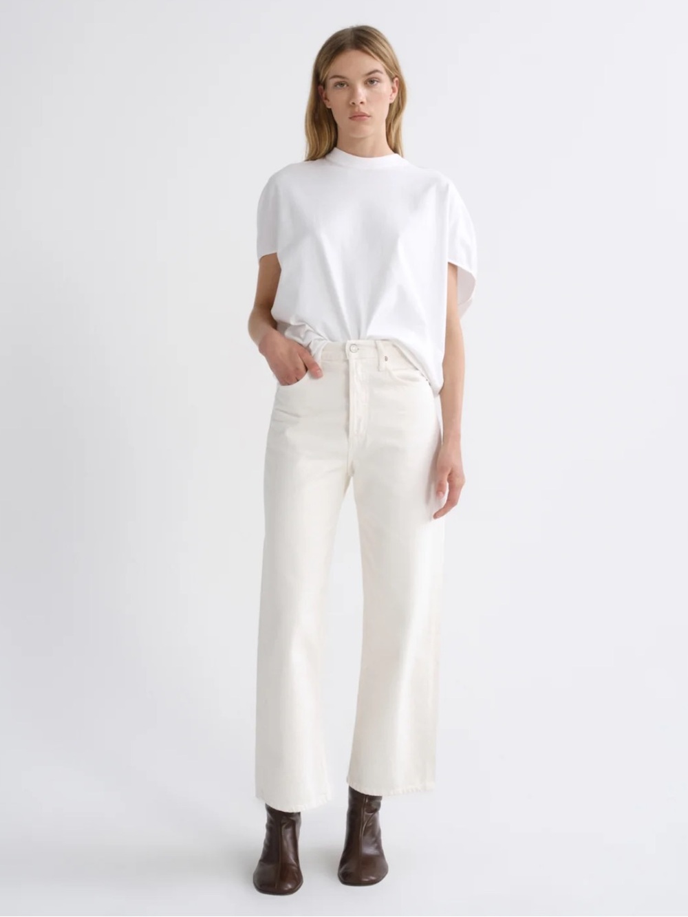 Agolde Ren Straight-Leg Jeans in Ivory